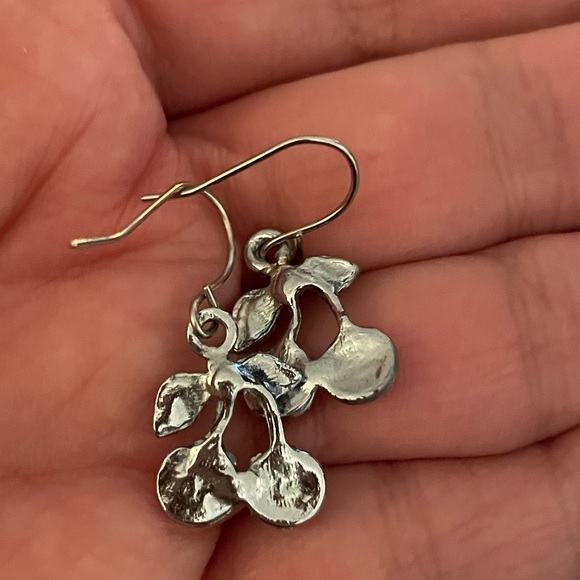 Dainty cherry pierce earrings. - Picture 2 of 3